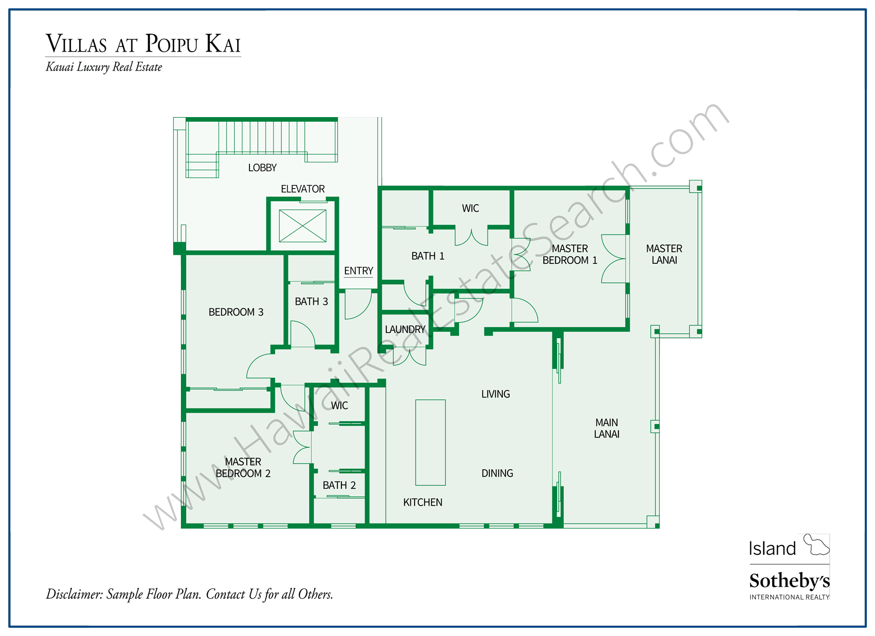 Floor Plan Villas at Poipu Kai